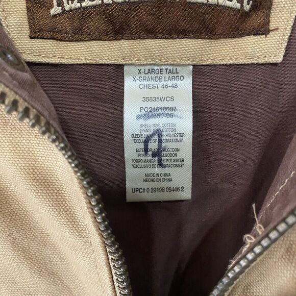 Walls Ranch Wear Barn Jacket Mens Sz XLT Beige Brown Pockets VTG -‎ SEE NOTES - Picture 6 of 11